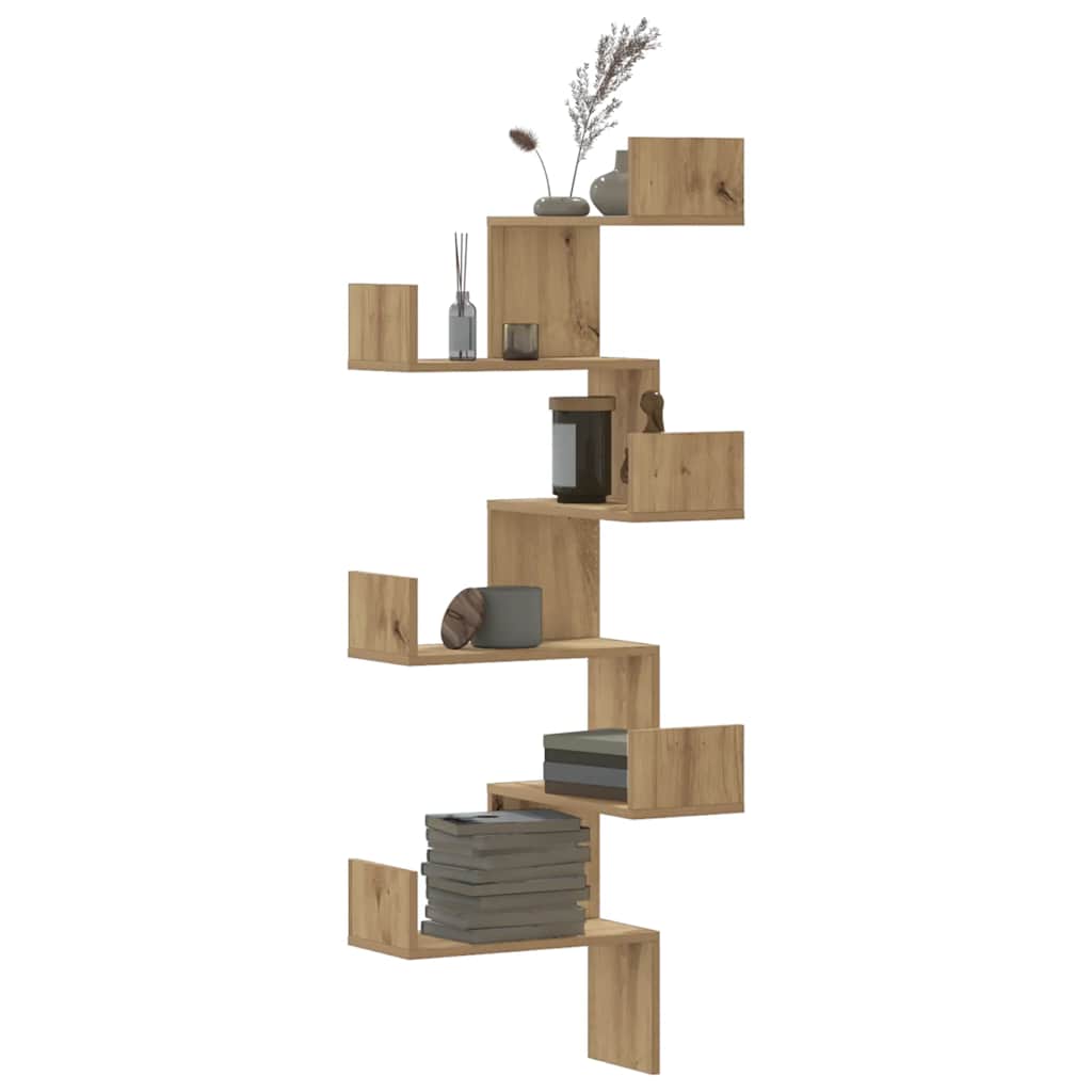 Wand-Eckregal Artisan-Eiche 45x45x147 cm Holzwerkstoff