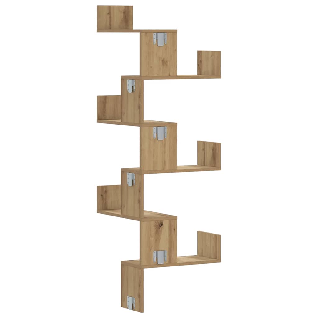 Wand-Eckregal Artisan-Eiche 45x45x147 cm Holzwerkstoff