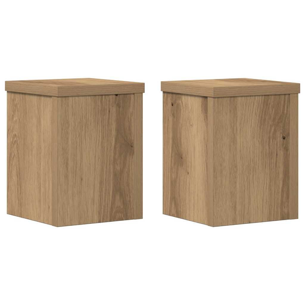 Pflanzenständer 2 Stk. Artisan-Eiche 15x15x20 cm Holzwerkstoff