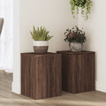 Pflanzenständer 2 Stk. Braun Eiche 25x25x35 cm Holzwerkstoff