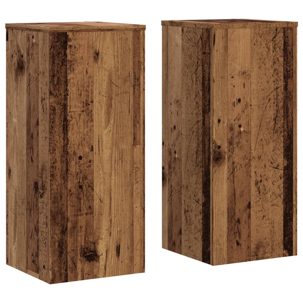 Pflanzenständer 2 Stk. Altholz-Optik 30x30x70 cm Holzwerkstoff