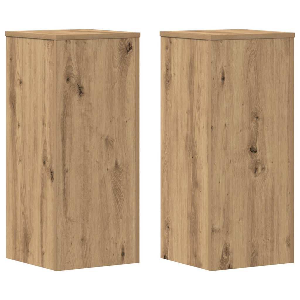 Pflanzenständer 2 Stk. Artisan-Eiche 30x30x70 cm Holzwerkstoff