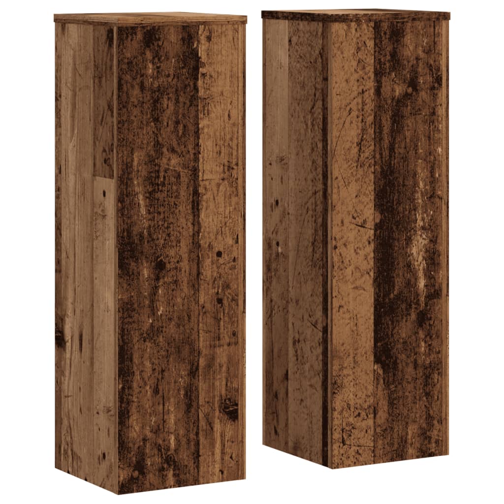 Pflanzenständer 2 Stk. Altholz-Optik 25x25x80 cm Holzwerkstoff