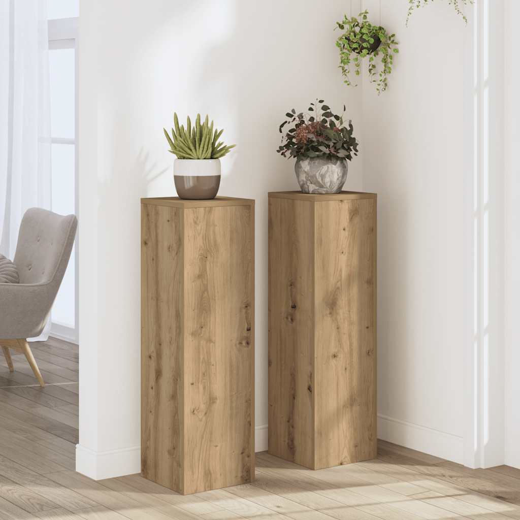 Pflanzenständer 2 Stk. Artisan-Eiche 25x25x80 cm Holzwerkstoff