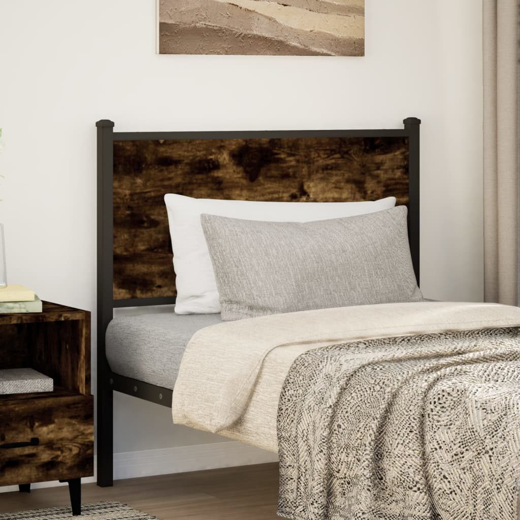 Ersatz-Kopfteil Räuchereiche 90 cm Holzwerkstoff und Stahl
