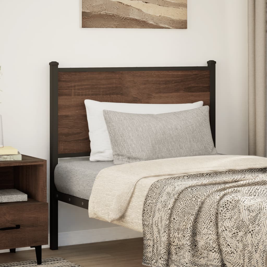 Ersatz-Kopfteil Braun Eichen-Optik 75 cm Holzwerkstoff und Stahl