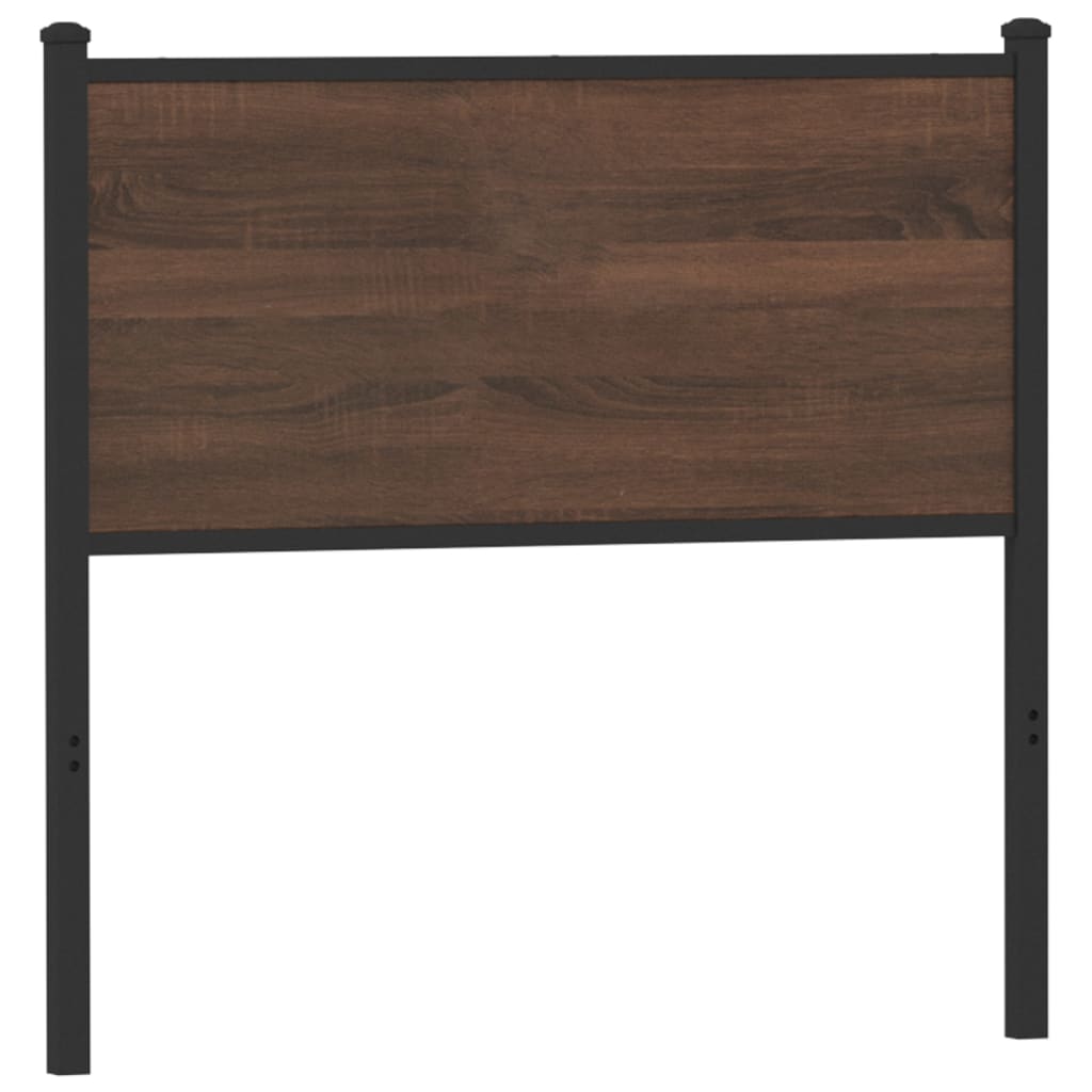 Ersatz-Kopfteil Braun Eichen-Optik 80 cm Holzwerkstoff und Stahl
