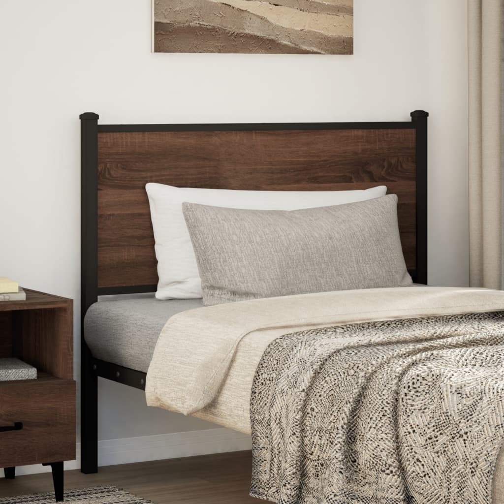 Ersatz-Kopfteil Braun Eichen-Optik 100 cm Holzwerkstoff und Stahl