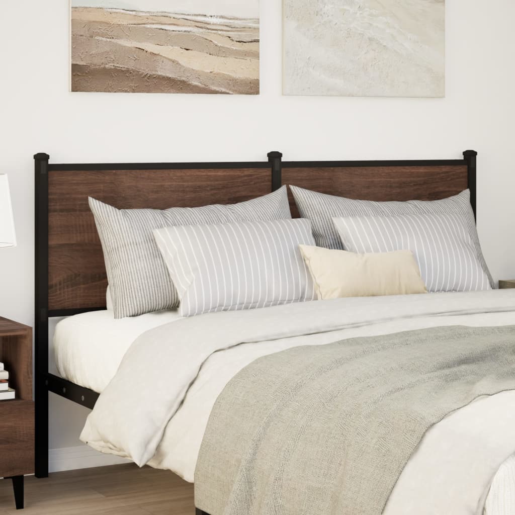 Ersatz-Kopfteil Braun Eichen-Optik 140 cm Holzwerkstoff und Stahl