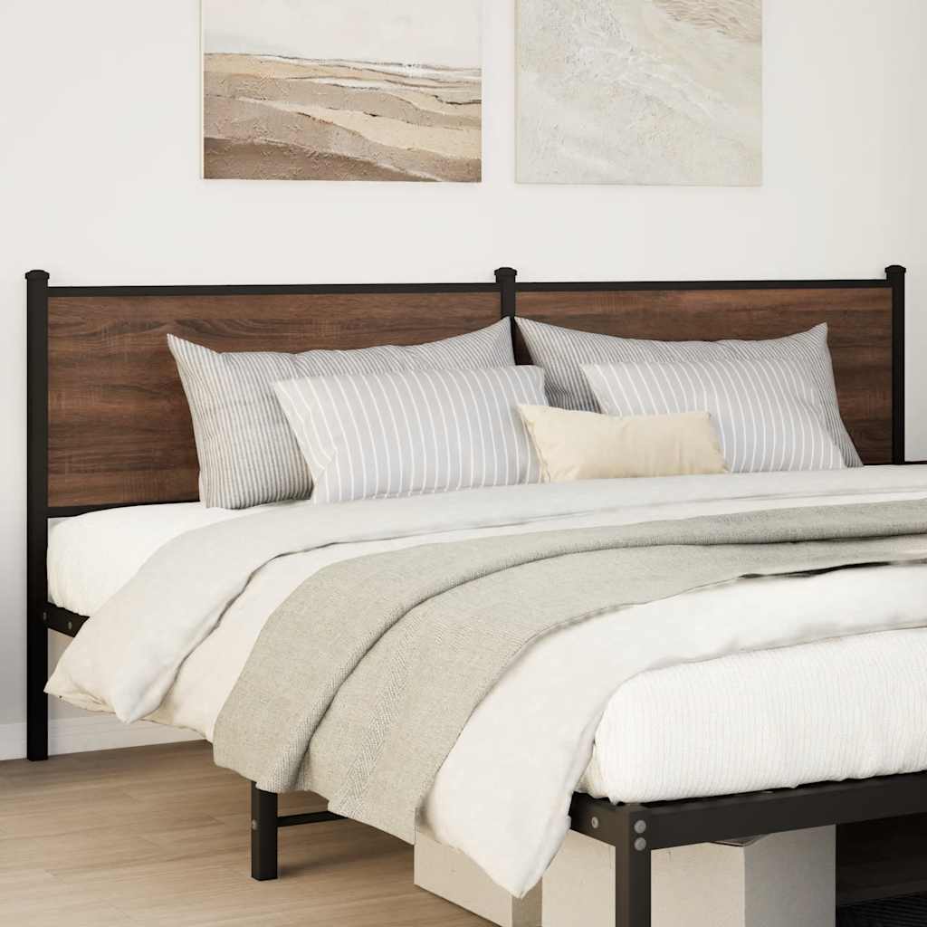 Ersatz-Kopfteil Braun Eichen-Optik 190 cm Holzwerkstoff und Stahl