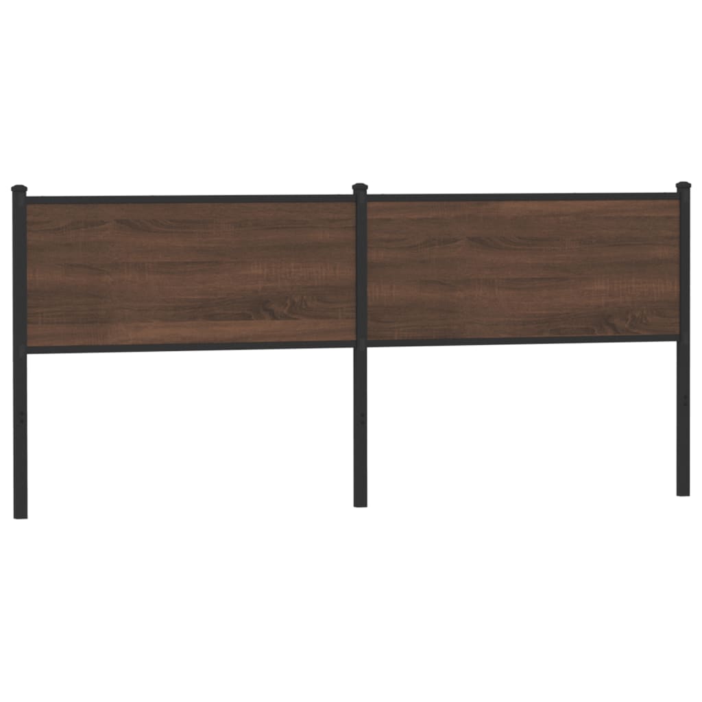 Ersatz-Kopfteil Braun Eichen-Optik 200 cm Holzwerkstoff und Stahl