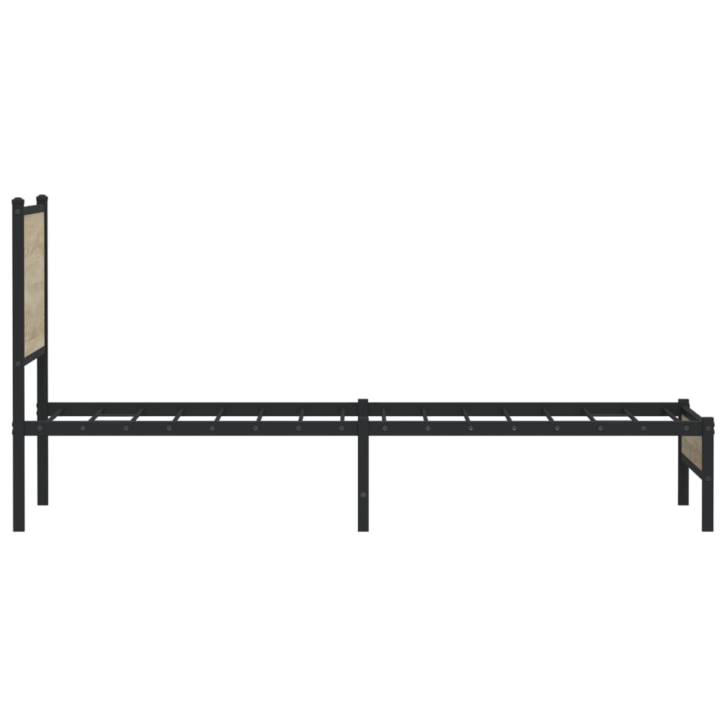 Metallbett ohne Matratze Sonoma-Eiche 75x190 cm