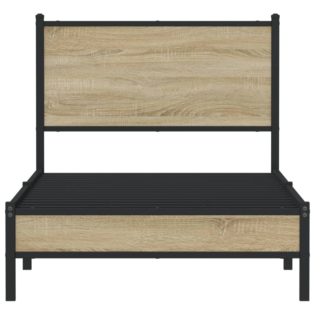 Metallbett ohne Matratze Sonoma-Eiche 80x200 cm