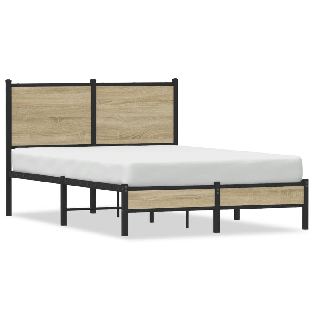 Metallbett ohne Matratze Sonoma-Eiche 120x190 cm