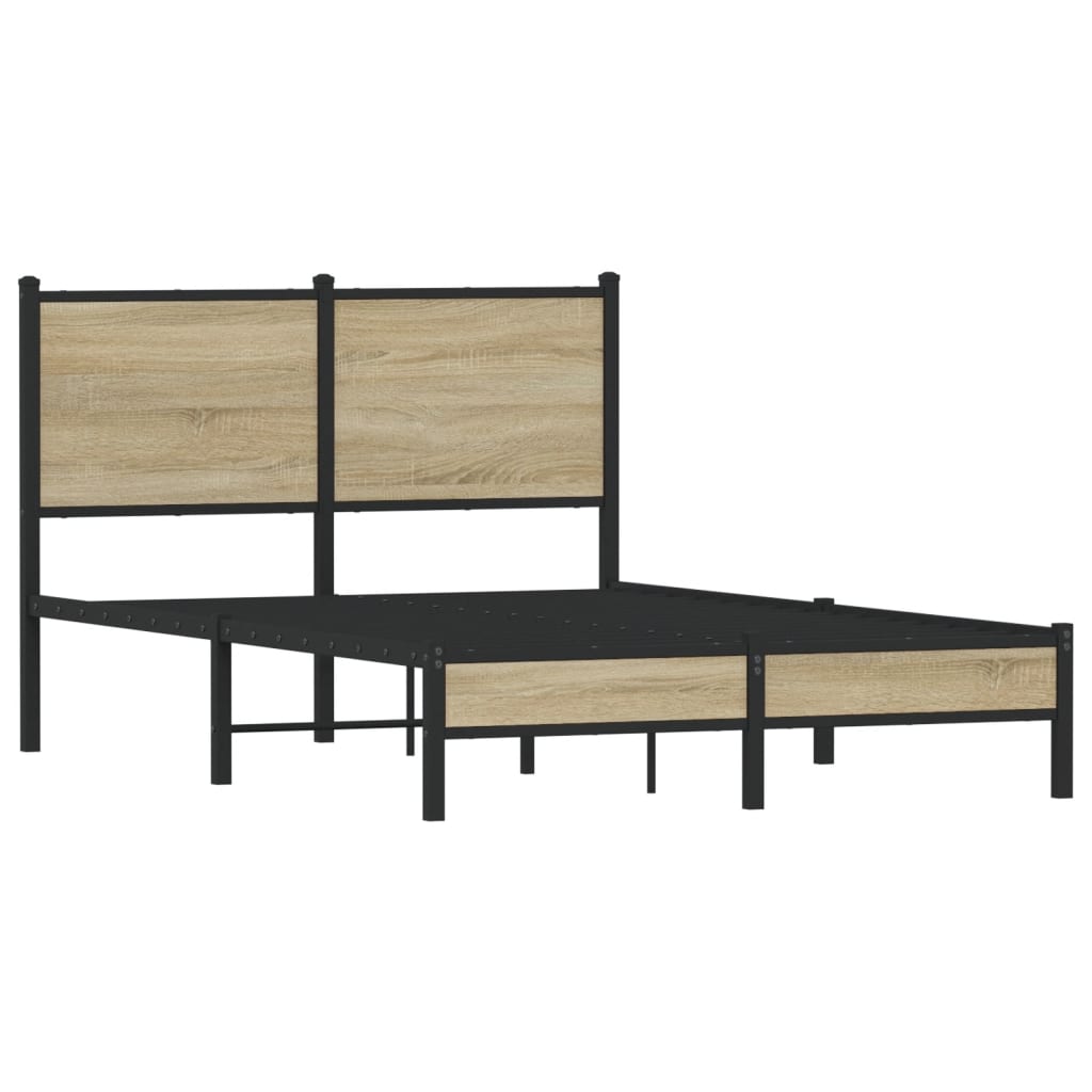 Metallbett ohne Matratze Sonoma-Eiche 120x190 cm