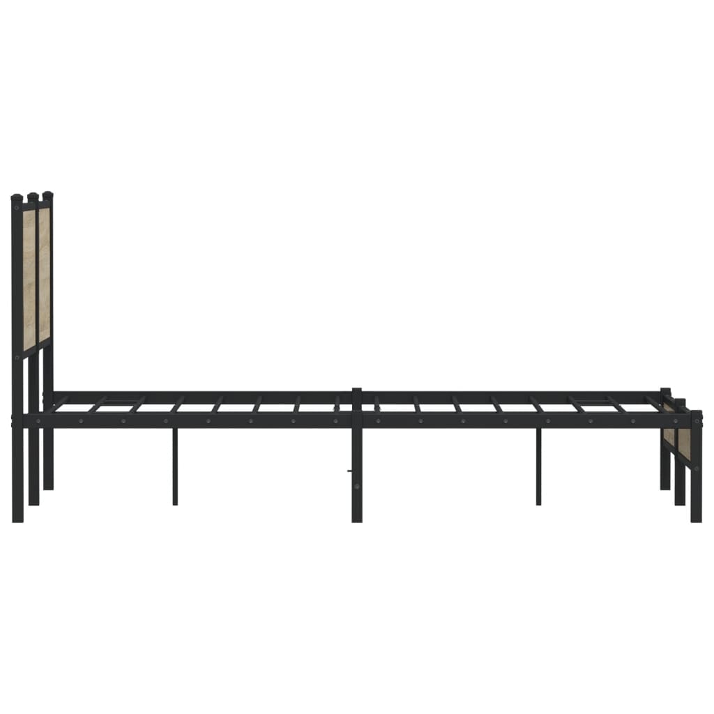 Metallbett ohne Matratze Sonoma-Eiche 120x190 cm