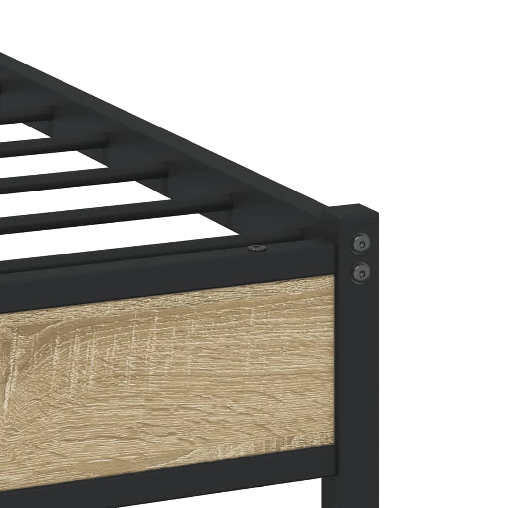 Metallbett ohne Matratze Sonoma-Eiche 120x190 cm