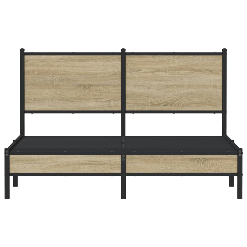 Metallbett ohne Matratze Sonoma-Eiche 140x190 cm