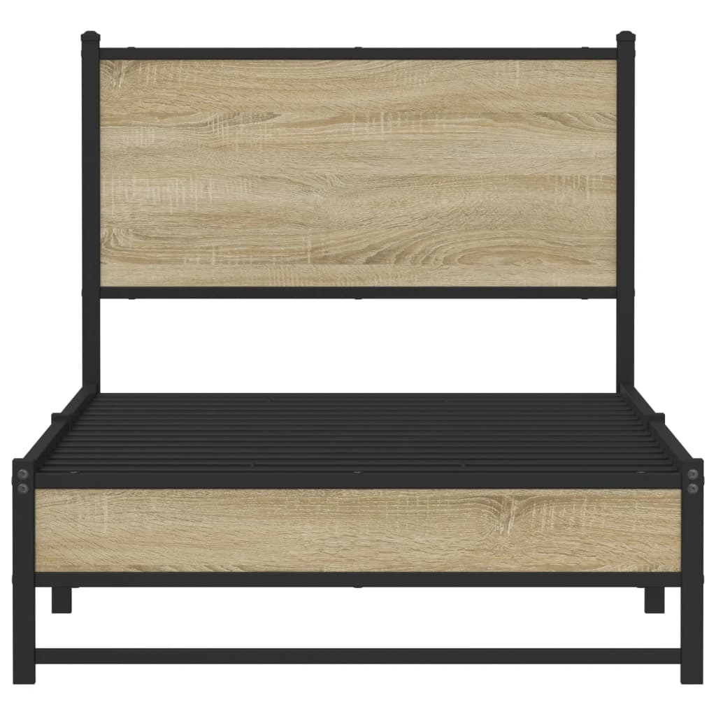 Metallbett ohne Matratze Sonoma-Eiche 75x190 cm