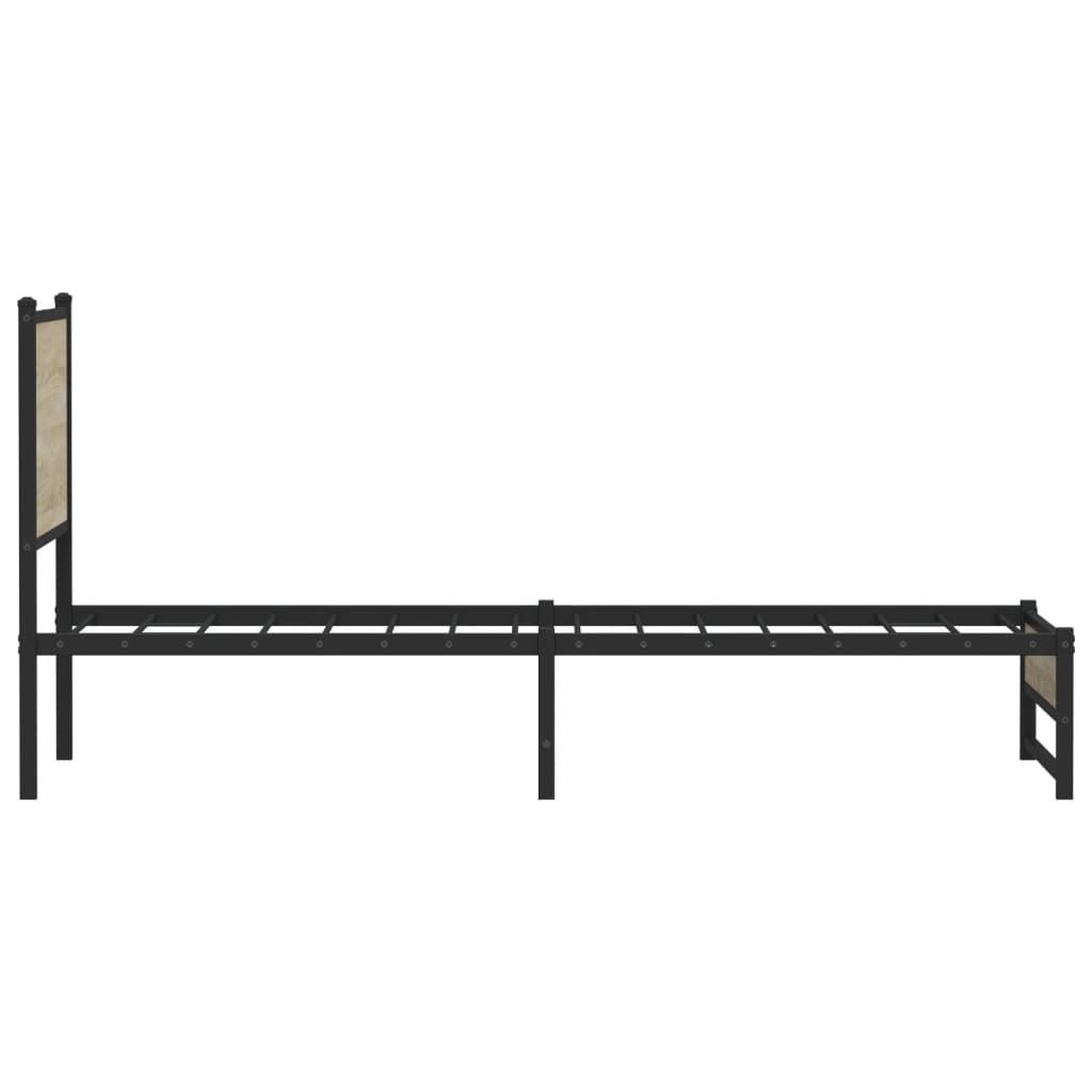 Metallbett ohne Matratze Sonoma-Eiche 75x190 cm