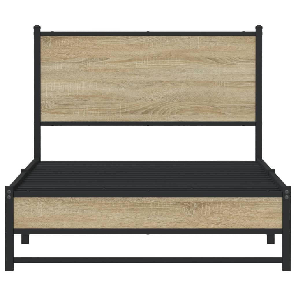 Metallbett ohne Matratze Sonoma-Eiche 107x203 cm