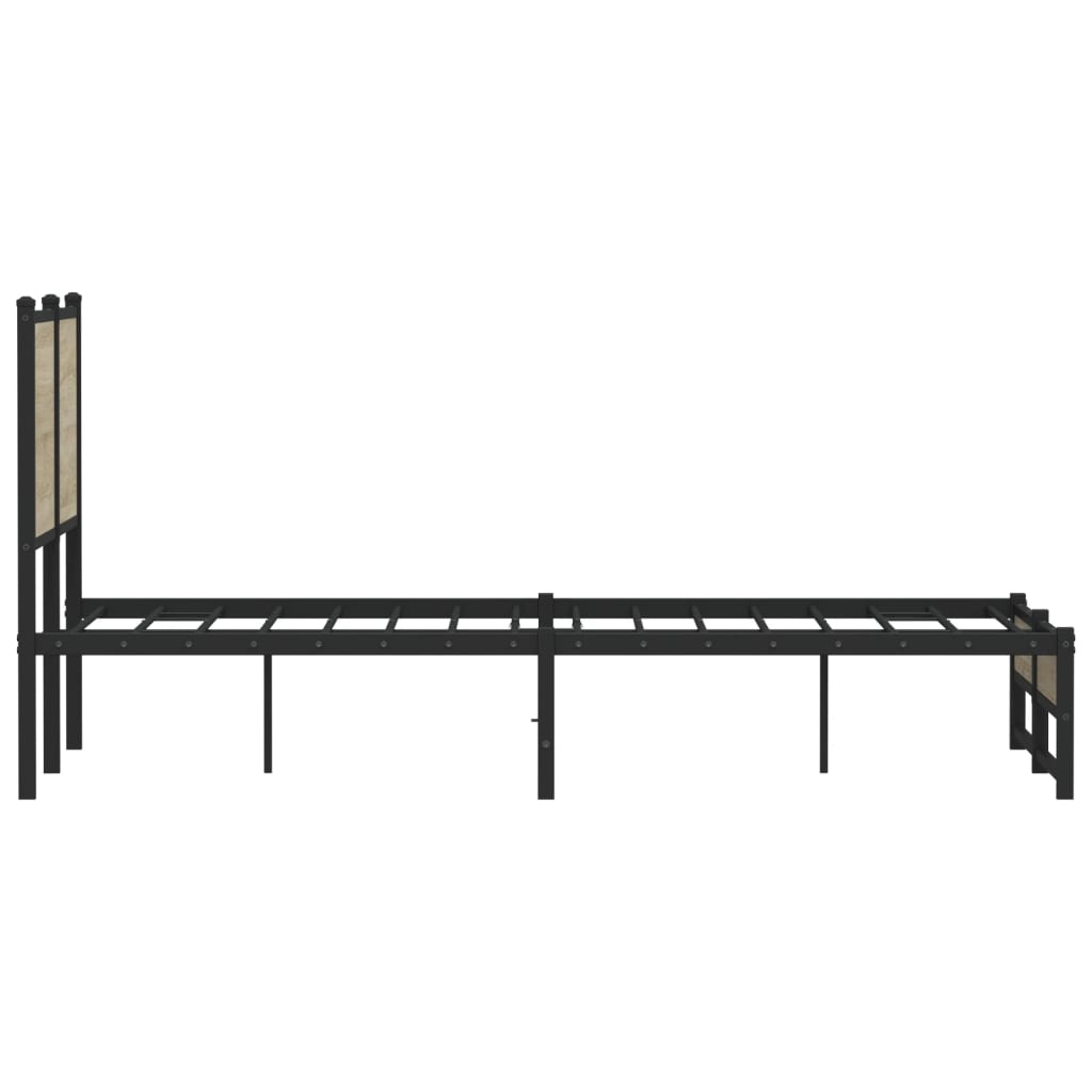 Metallbett ohne Matratze Sonoma-Eiche 120x190 cm