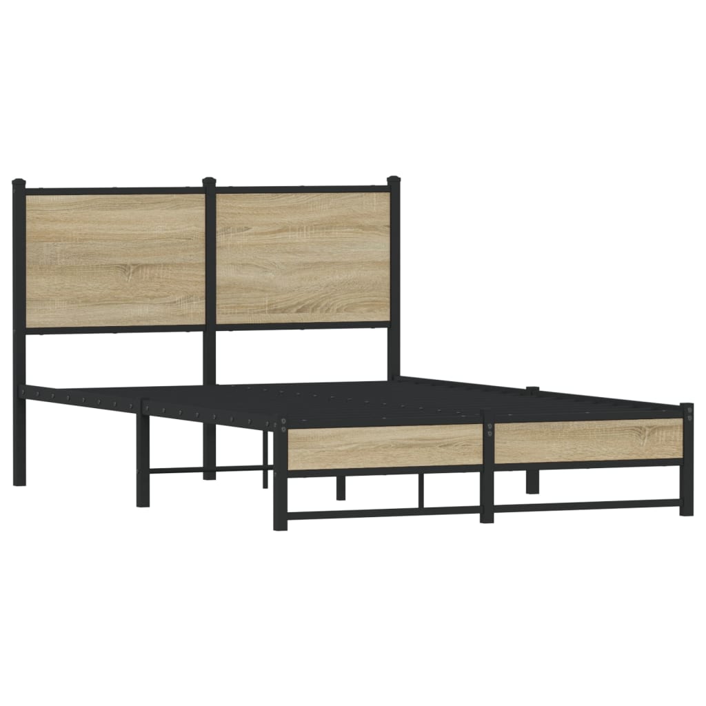Metallbett ohne Matratze Sonoma-Eiche 120x200 cm