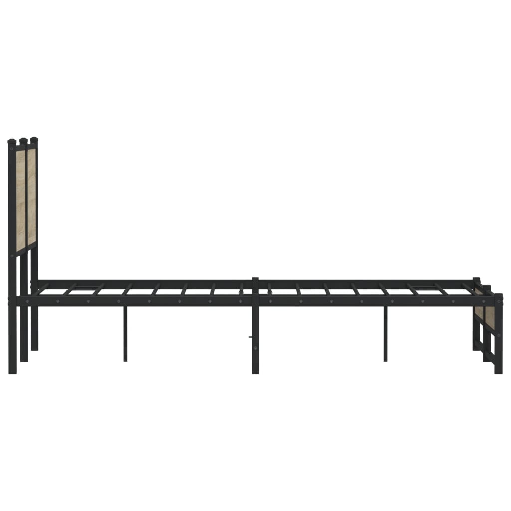 Metallbett ohne Matratze Sonoma-Eiche 120x200 cm