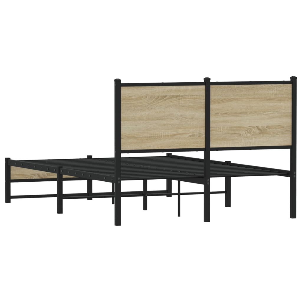 Metallbett ohne Matratze Sonoma-Eiche 120x200 cm