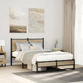 Metallbett ohne Matratze Sonoma-Eiche 120x200 cm