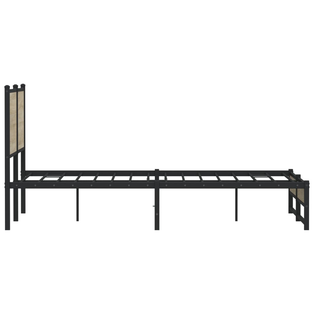 Metallbett ohne Matratze Sonoma-Eiche 137x190 cm