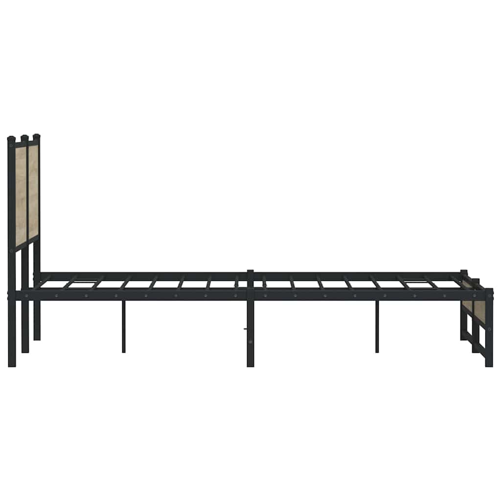 Metallbett ohne Matratze Sonoma-Eiche 150x200 cm