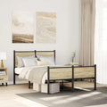 Metallbett ohne Matratze Sonoma-Eiche 120x200 cm
