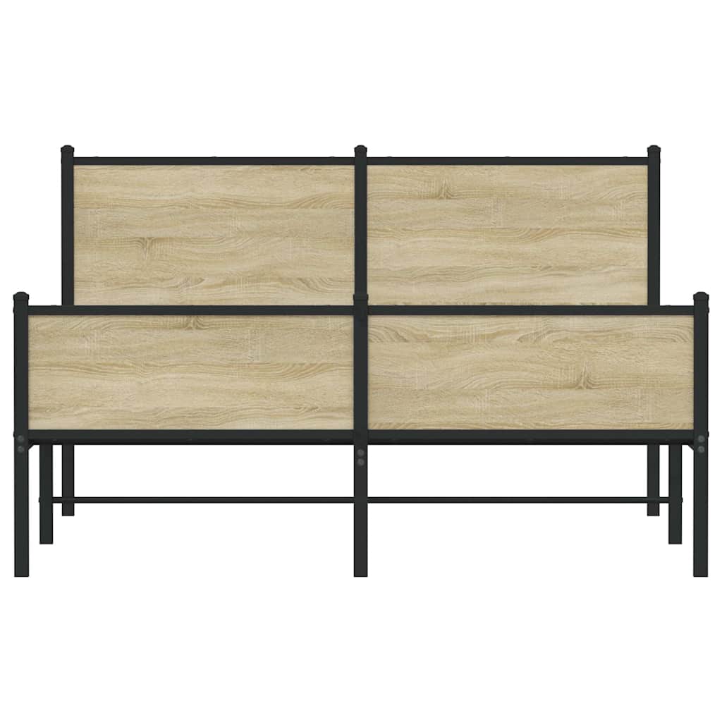 Metallbett ohne Matratze Sonoma-Eiche 140x190 cm