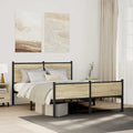 Metallbett ohne Matratze Sonoma-Eiche 140x190 cm