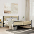 Metallbett ohne Matratze Sonoma-Eiche 140x200 cm