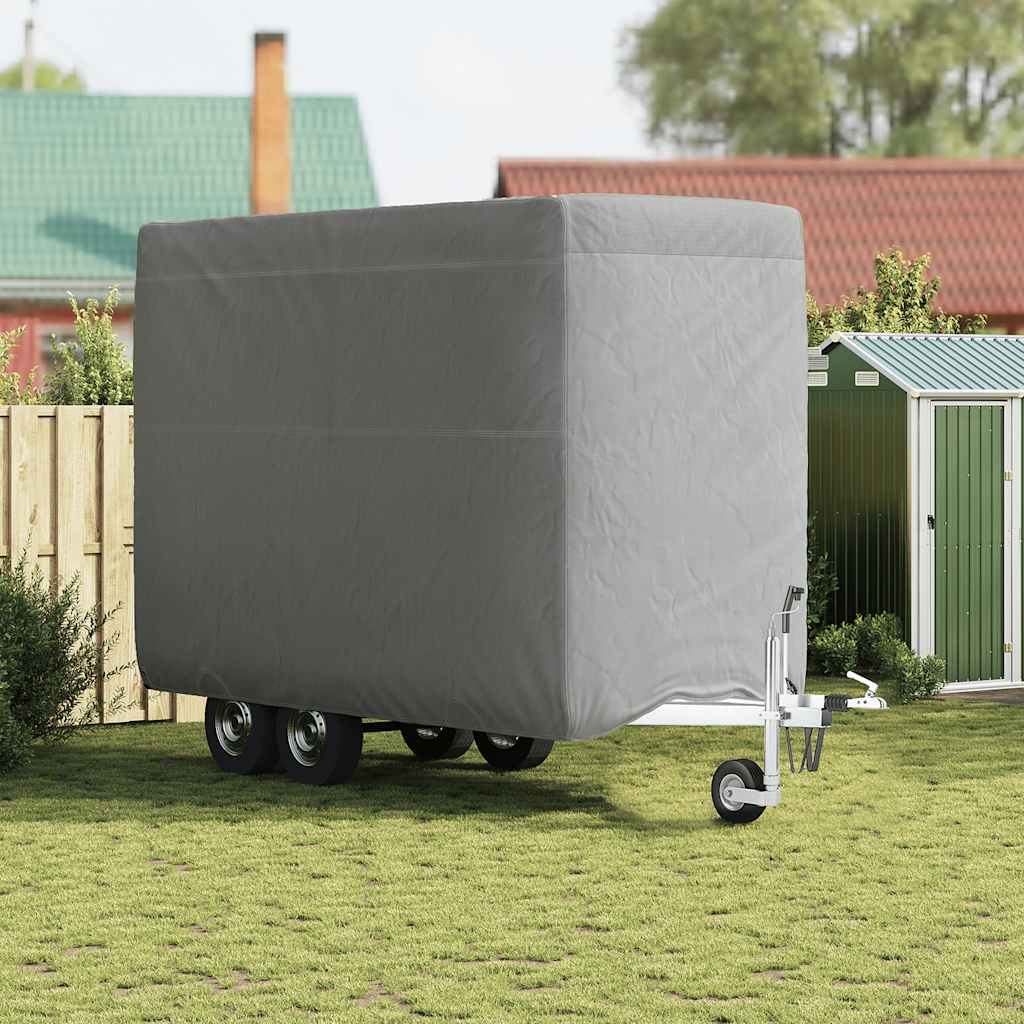 Schutzhülle für Pferdeanhänger Grau 376x168x240 cm Vliesstoff