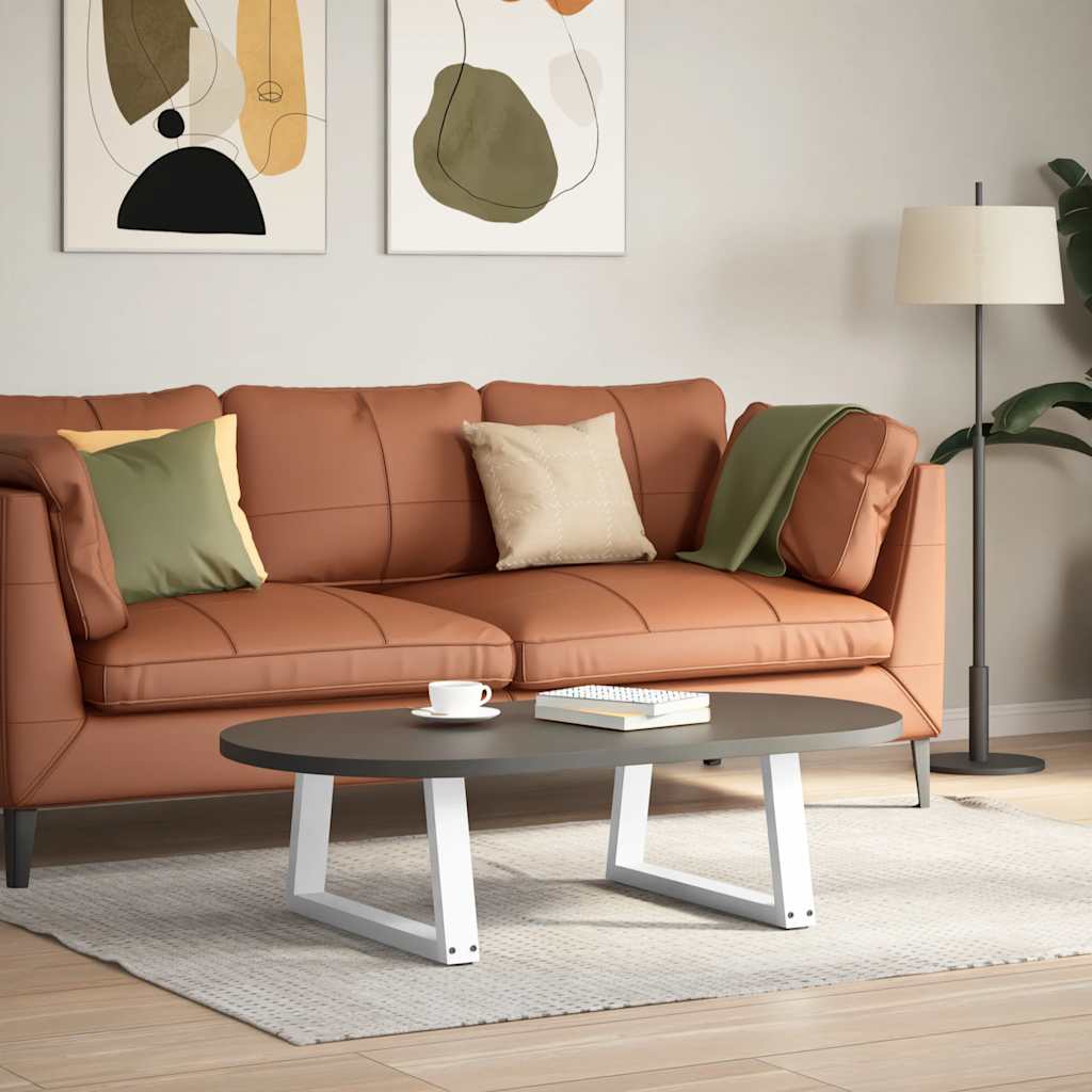 Couchtischbeine V-Form 2 Stück Weiß 60x(30-31,3) cm Stahl