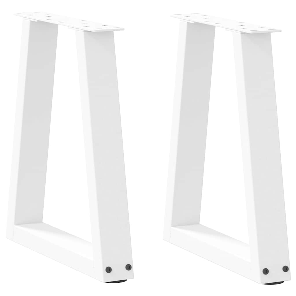 Couchtischbeine V-Form 2 Stück Weiß 38x(42-43,3) cm Stahl