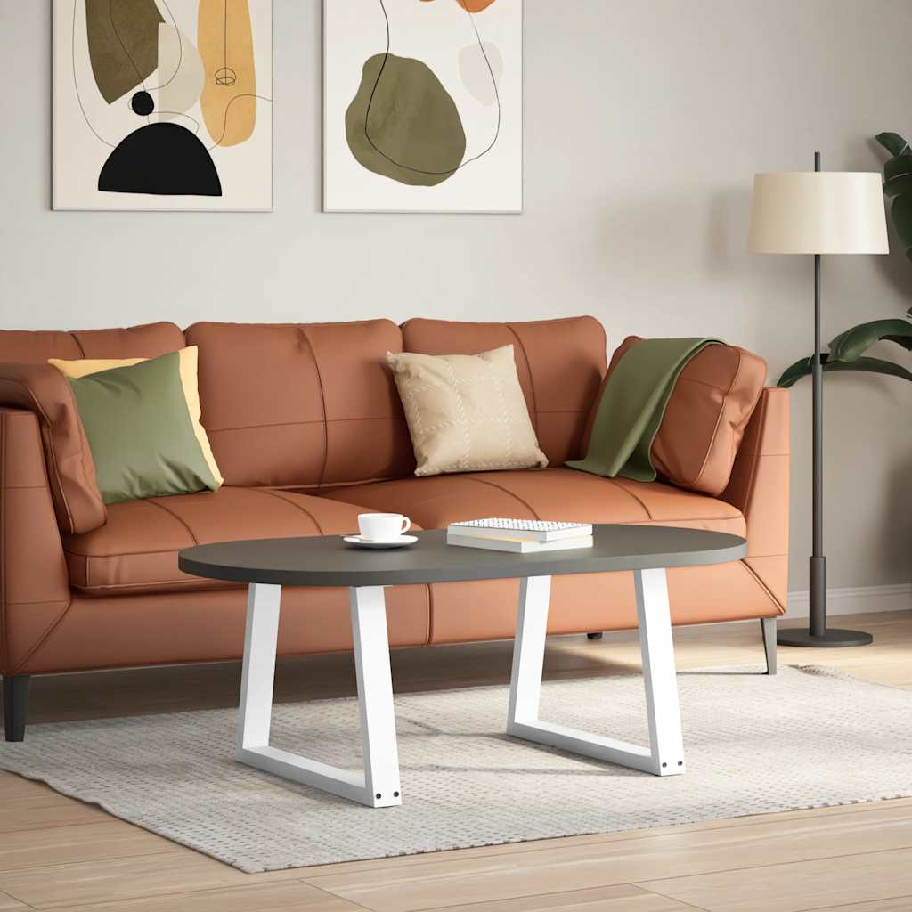 Couchtischbeine V-Form 2 Stück Weiß 60x(42-43,3) cm Stahl