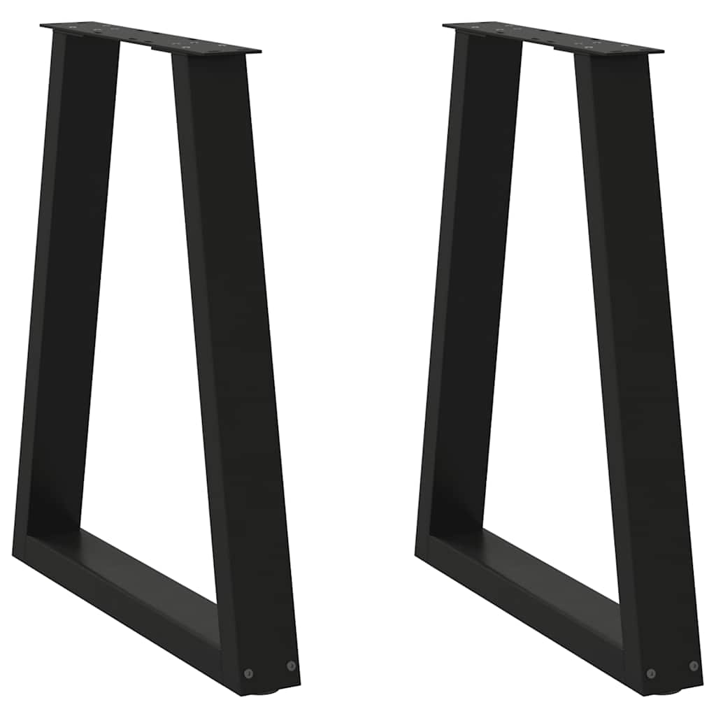 Esstischbeine V-Form 2 Stk. Schwarz 50x(72-73,3) cm Stahl