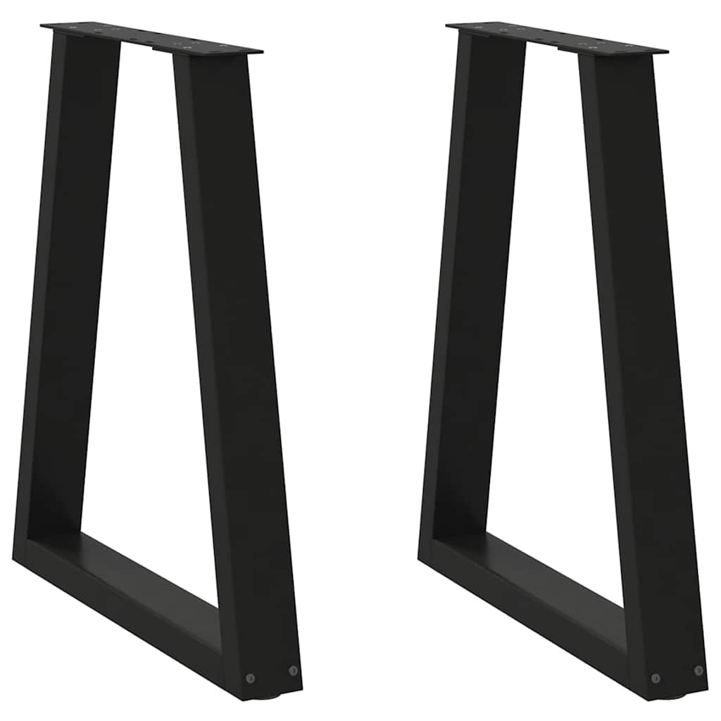 Esstischbeine V-Form 2 Stk. Schwarz 60x(72-73,3) cm Stahl
