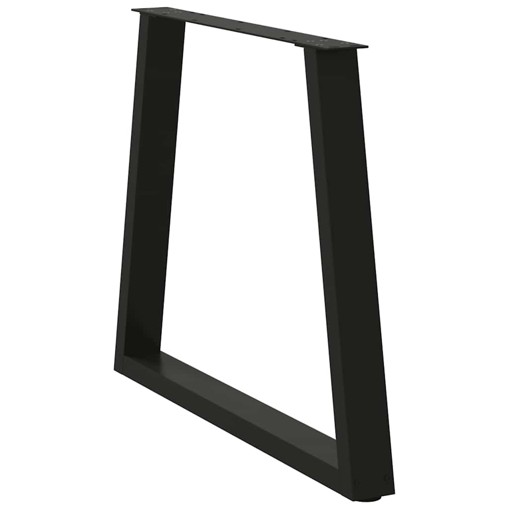 Esstischbeine V-Form 2 Stück Schwarz 80x(72-73,3) cm Stahl