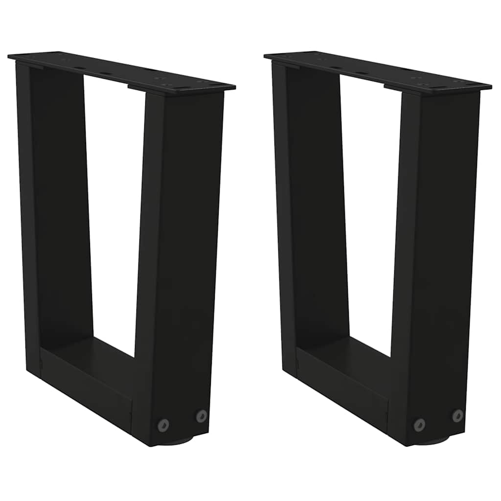 Couchtischbeine V-Form 2 Stück Schwarz 30x(30-31,3) cm Stahl