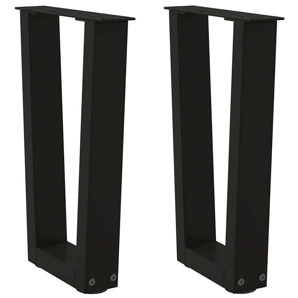 Couchtischbeine V-Form 2 Stück Schwarz 28x(42-43,3) cm Stahl