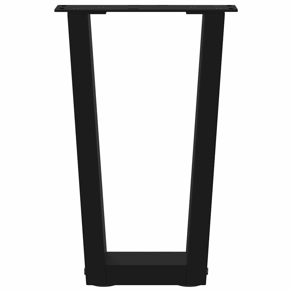 Couchtischbeine V-Form 2 Stück Schwarz 28x(42-43,3) cm Stahl