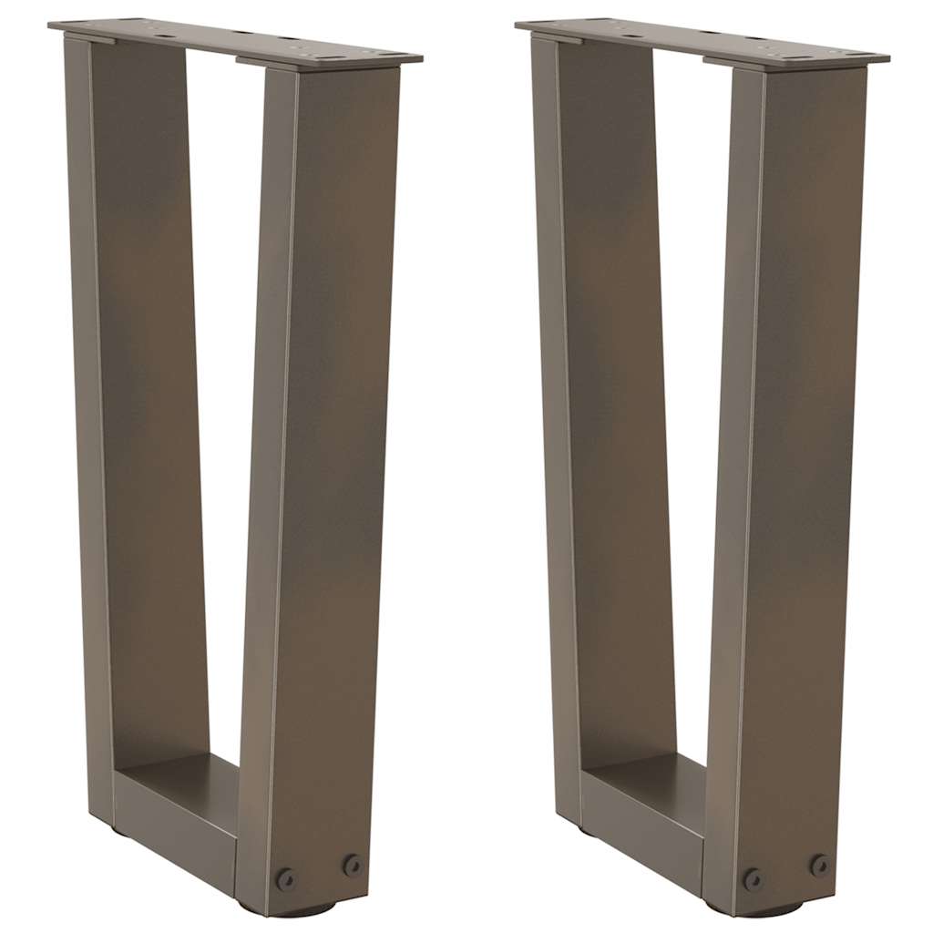 Couchtischbeine V-Form 2 Stück Naturstahl 28x(42-43,3) cm Stahl