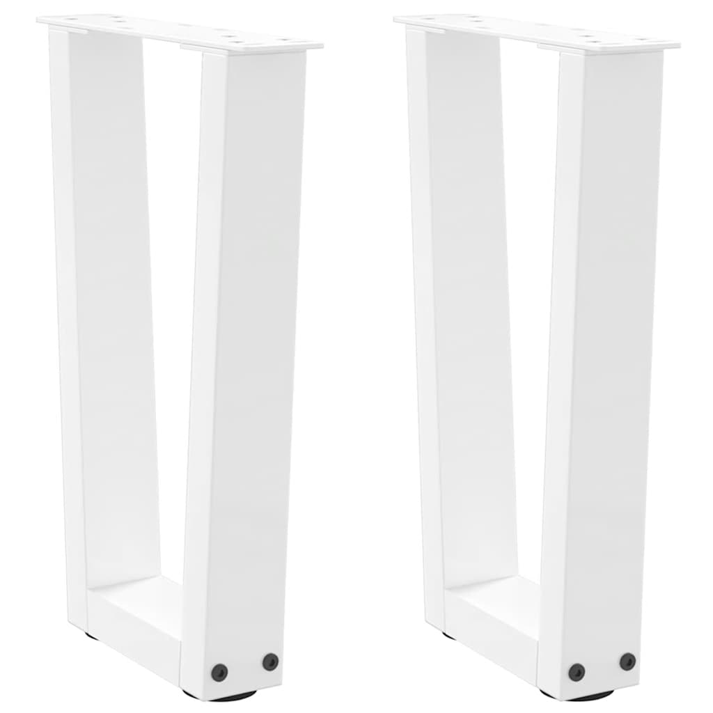 Couchtischbeine V-Form 2 Stück Weiß 38x(42-43,3) cm Stahl