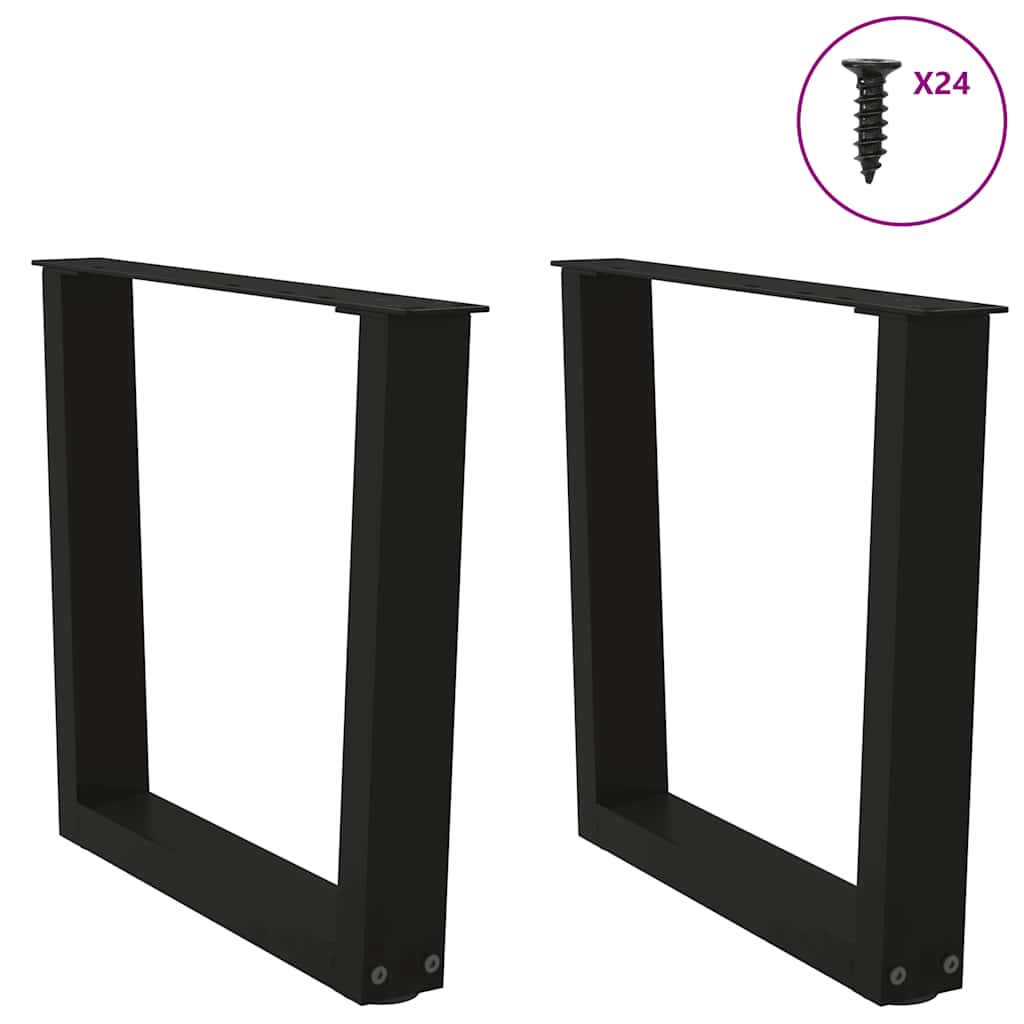 Couchtischbeine V-Form 2 Stück Schwarz 50x(42-43,3) cm Stahl