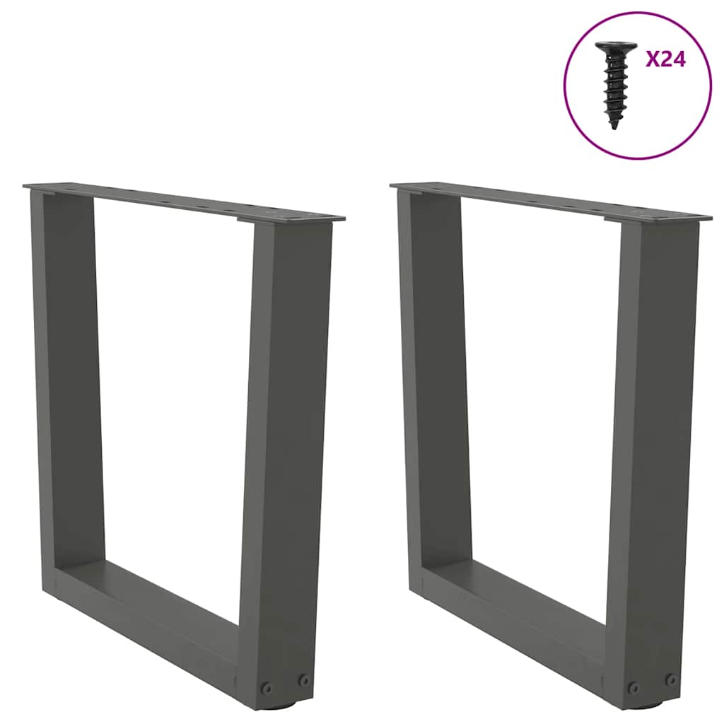 Couchtischbeine V-Form 2 Stück Anthrazit 50x(42-43,3) cm Stahl
